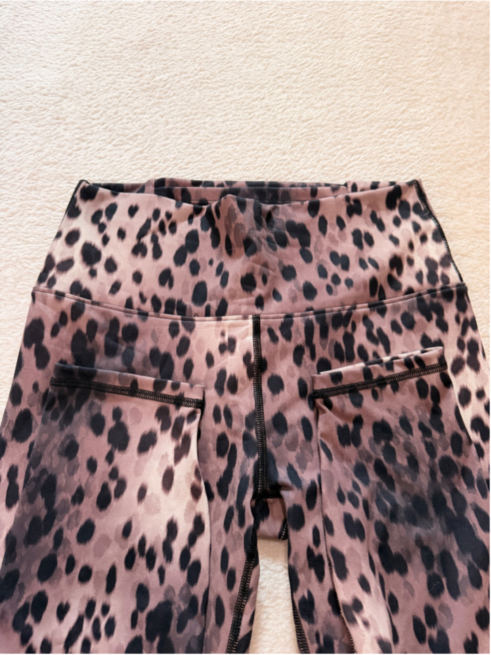 Fabletics PowerHold Leggings Size S Pink Black Animal Print